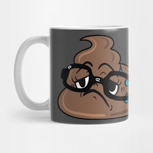 Exhausted nerdy poop emoji Mug